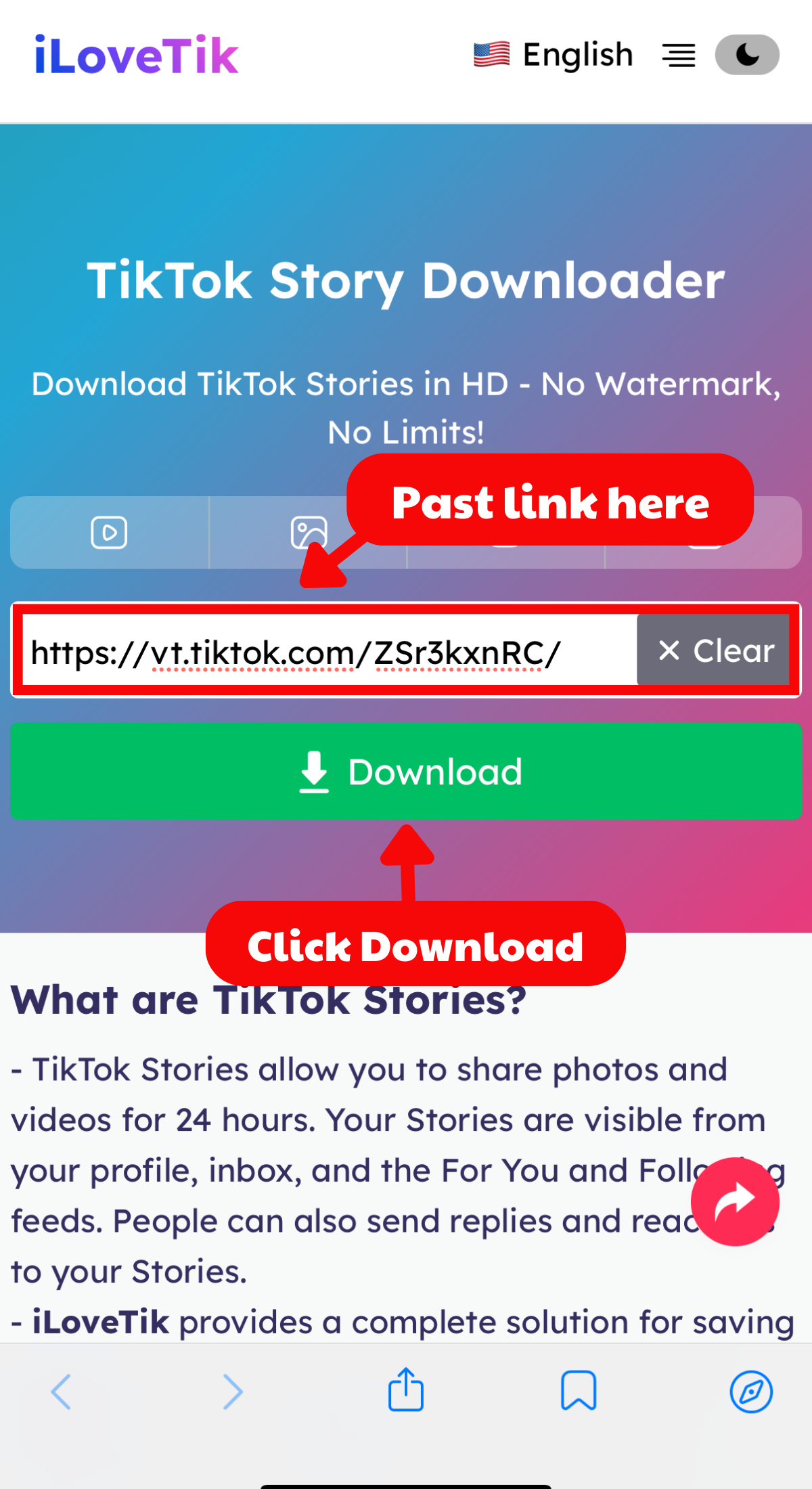 Paste link to TikLove